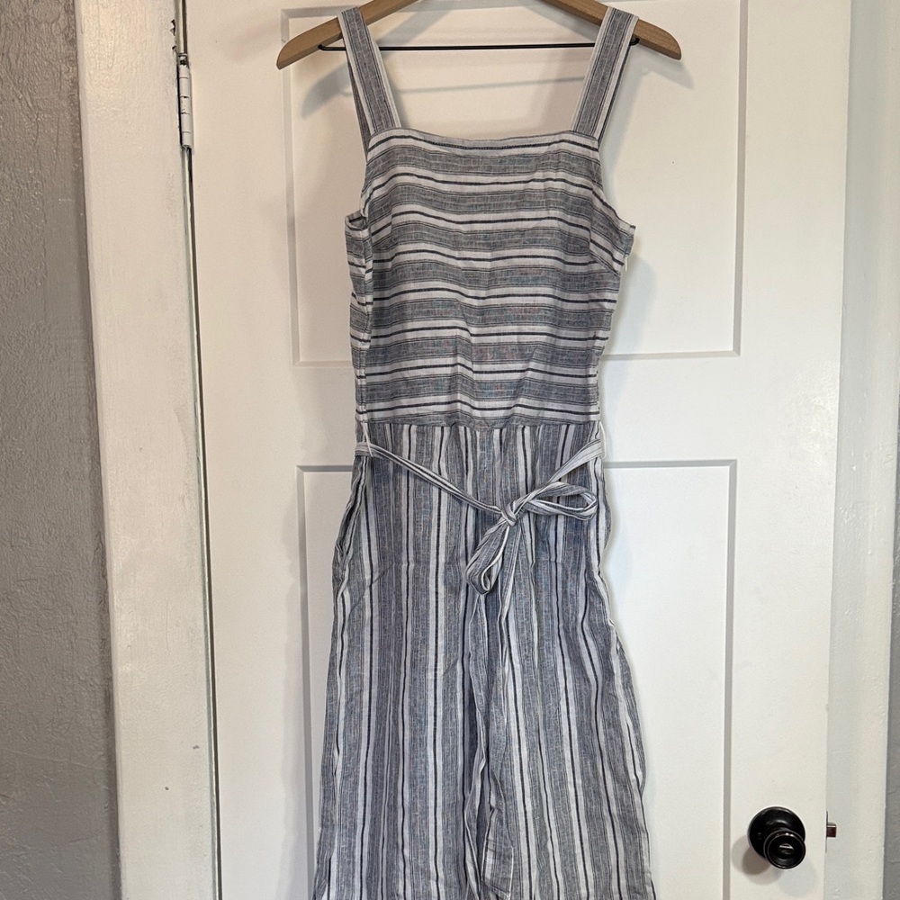 beachlunchlounge Blue and White Striped Jumpsuit